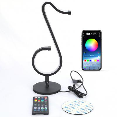 China Modern 210 Color Lamp Smart LED RGB Table Lamp Dimmable Atmosphere Desk Lamps Fashion USB Music Note Wall Sconce USB Night Light Changing Remote Night Light for sale