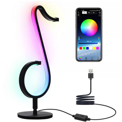 China Fashion App Ambient LED Nightstand Modern Lamp 210 Color Changing Dimmable Wall Sconce Wall Sconce Wall Sconce Music Decor Lamp RGB Remote Control Light for sale