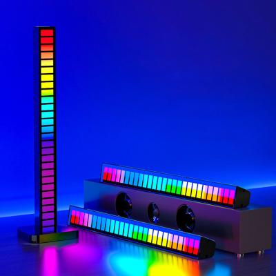 China Modern Colorful Car Decor LED Atmosphere Music Rhythm Light RGB Collection Rhythm Desk Voice-Activated Light for sale