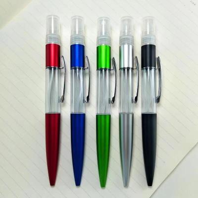 China office & Functional School Pen 2 Hand Wash Alcohol Hand Sanitizer Gel Spray Dispenser Promotional Ballpoint Pen for sale