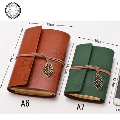 China Hot Selling Personalized Printed Travelers A7 Spiral Loose-Leaf Journal Personalized Diary Grow Sheets Custom Leather Notebook for sale