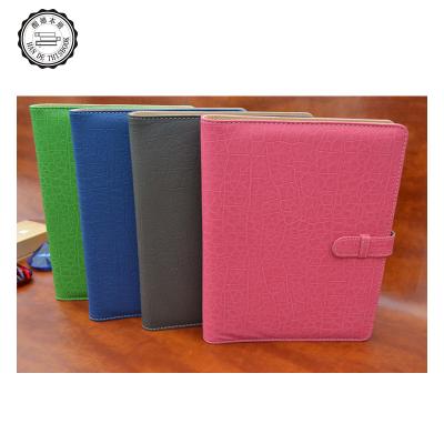 China A5 Printed Refillable Leather Journal 6 Sheet Ring Binder - Small 6 Ring Binder Planner with Pockets for sale