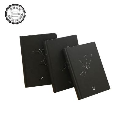 China A5 Office and School Supplies Constellation Printed Wholesale Book Recycled Black Paper Notebook for sale