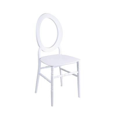 China Injection-molded with UV stabilized PP or PC O shape back white party chairs for wedding outdoor banquet using for sale