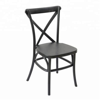 China Metal core piping in all frame factory price resin wholesale black cross back chair for sale