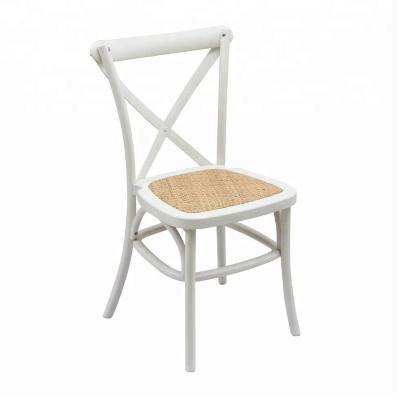 China Metal Core Piping All Over Frame Factory Supplier New Design Cross Rattan Back Chair for sale