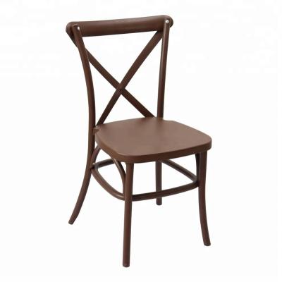 China Metal core piping in all frame stackable wholesale price resin cross back chiavari chair for sale