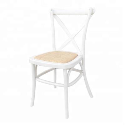 China Metal Core Piping In All Frame Outdoor Furniture Stackable White Cross Back Chair For Wedding for sale