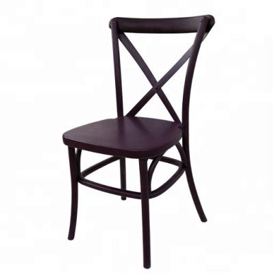 China Metal Core Piping All Over Frame Durable Resin Plastic X Back Banquet Wedding Restaurant Dining Chair for sale