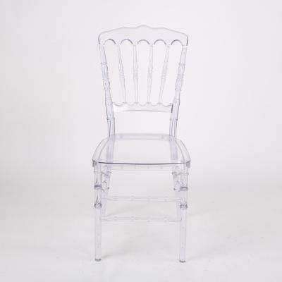 China Injection-molded transparent crystal napoleon chiavari chair with clear pp or pc UV stabilized resin acrylic plexi for sale