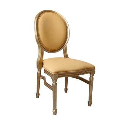 China High Stacking Capacity Restaurant Furniture Maker Resin Gold Louis Dining Chair for sale