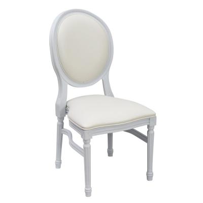 China French Style Plastic Wedding High Capacity Stacking Louis White Chair for sale