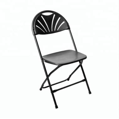 China Injection-molded with pp factory supplier price UV stabilized cheap metal fanback folding chair for sale for sale