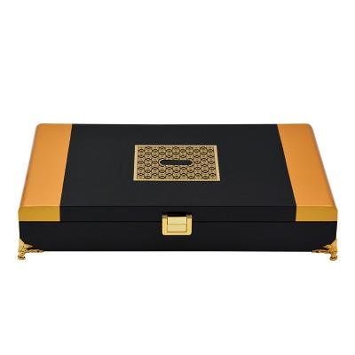 China Luxury Gold Metal Design Perfume Box Warm Wood Handmade New for sale