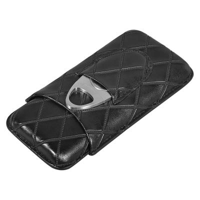 China Cigars Packing Wholesale PU Leather Travel Cigar Case for sale