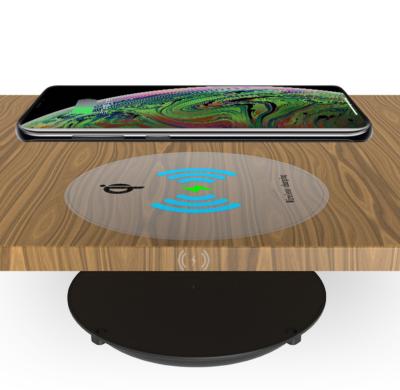 China Install Under Desktop 2022 Newcomer Under Table Invisible Wireless Charger 10W 25mm Bottom Fast Charging for sale