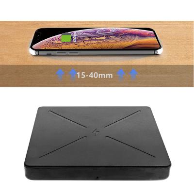 China 10W Invisible Bottom Fast Charging 10-40mm Under Table Wireless Charger For Phones for sale