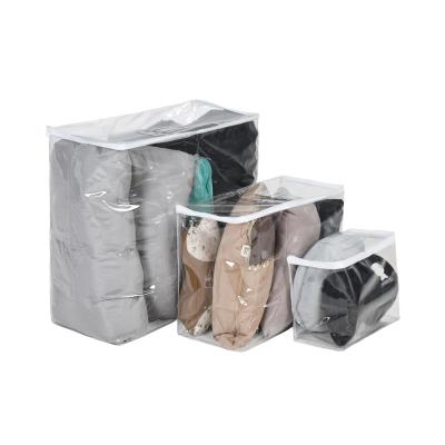 China Custom Clear Zipper Safety Duffle Quilt Storage Transparent Tote Pvc Bags For Bedsheets Packaging Tote for sale