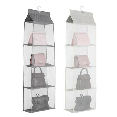 China Minimalist Transparent Dust Cover Handbag Organizer Storage Bag For Hanging Wardrobe Cabinets for sale