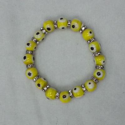 China 15pcs CLASSIC Color Eye Glass Bead 10mm + 15pcs Spacer Crystal Bracelet 19.5-20cm for sale