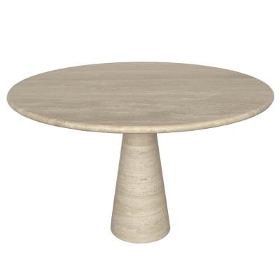 China Nordic funiture natural stone customized marble columns round pedistal round to root modern dining table oval base table for sale