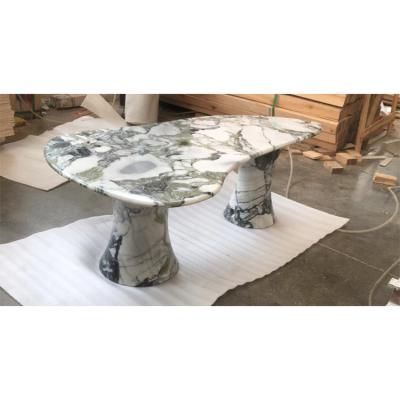 China Custom Luxury Home Furniture White Green Marble Solid Stone Leg Jade Design Onyx Gemstone Coffee Table for sale