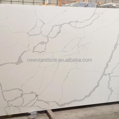 China Larger Size Syntenic Aggregate Statuary Milky Ore Calacatta Quartz Slab Milky Price Wholesale Thin White Color Sand good we can do as u drawing for sale