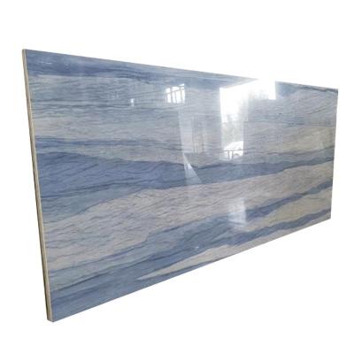 China Floor fabricated stone wall cladding countertops table top Azul Macaubas luxury marble slab for sale