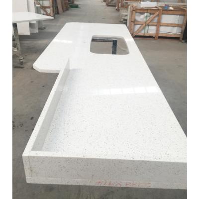 China Modern Precut Engineered Stone Island Kitchen Countertops Hotel Vanity Tops Cut Fabricated Stone Countertops Artificial Quartz Countertops for sale