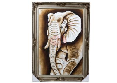 China Restaurant / Coffee Bar handmade animal oil painting for elephant , 100x40cm for sale