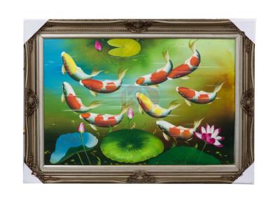 China Handmade Modern Adorable fish Abstract Decor Lovely Animal Oil Paintings On Canvas for sale