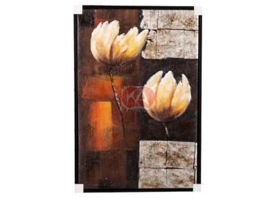 China Canvas Salon / Coffee Bar Wall Decoration abstract Oil Paintings Of Flowers for sale