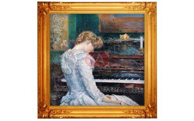 China Pintura al óleo popular famosa del instrumento musical del piano, pintura al óleo abstracta de la lona en venta