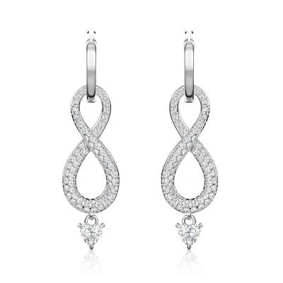 China TRENDY eternal love earrings inlaid border crystal8Shaped elements infinity earrings for sale