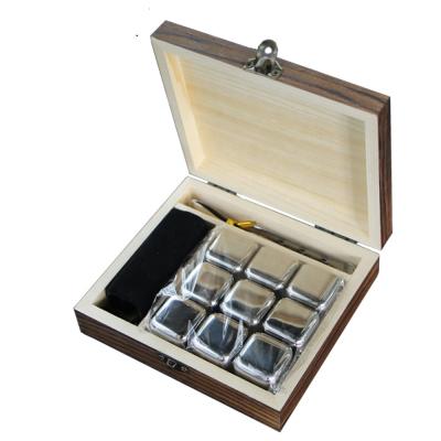 China Disposable Reusable Stainless Steel Whiskey Stones, Ice Cube Chilling Stones Rocks for Wine, Beer, Beverage, BPA Free for sale