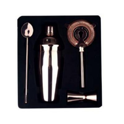 China 4-Piece Viable Bartender Kit Boston Cocktail Shaker Bar Set (Rose Copper) Package with Premium for sale