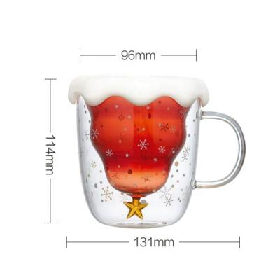 China Viable Professional Custom Coffee Tea Double Wall Glass Maker Glass Mug for Drinking for Christmas Gift for sale