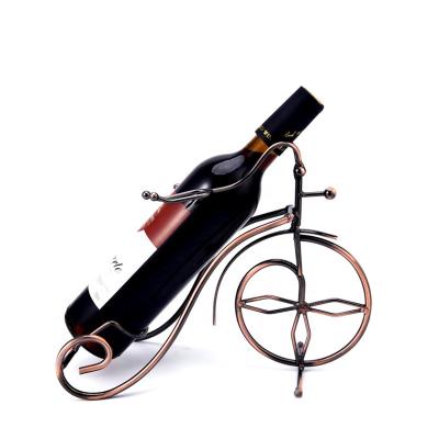 China Disposable Metal Wine Glass Rack Rack Wine Bottle Display Rack Storage Bottle Metal Bronze Bicycle for sale