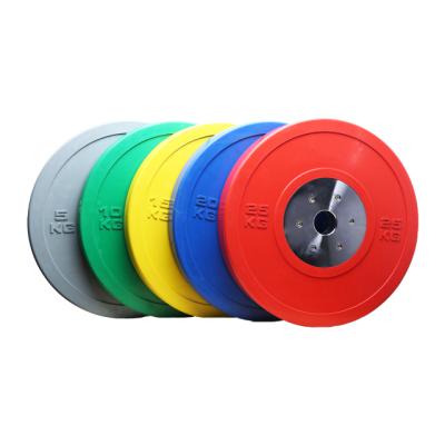 China Eco-friendly Barbell Rubber Color Weightlifting Plates Competition Fitness Bumper Plate for sale