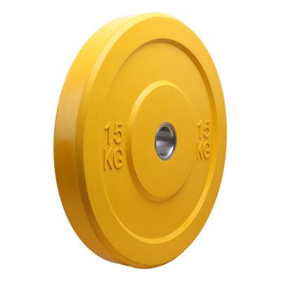 China Large Hole Barbell Plain Pressure Plate Deep Squat Eco-friendly Barbell Slice Tied Color Rubber Dumbbell for sale