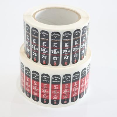 China Custom Adhesive Waterproof Spec Label Stickers non-residual glue Golf Club shaft for sale