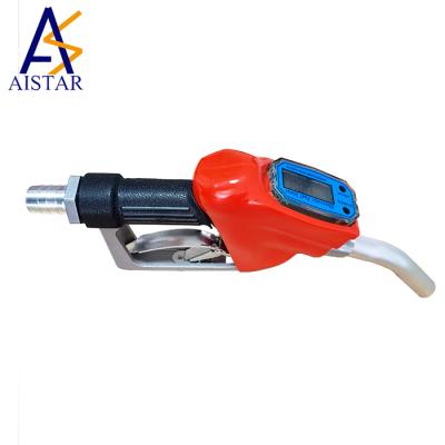 China Hot Selling Measurable Flow Fuel Dispenser Nozzle Gauge Gasoline Nozzle With Flow Meter for sale