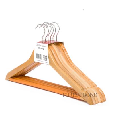 China Good Quality Wooden Dress Hanger Traditional Adult Suit Hangers Wooden Hangers for sale