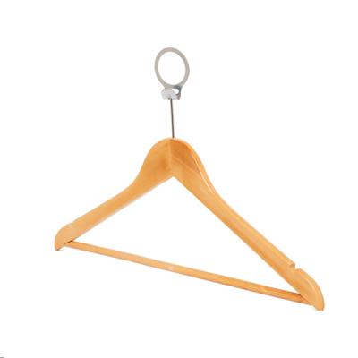 China Traditional Wooden Hanger For Clothing Store Suit Wooden Coat Hanger Anti Theft Wood Coat Hanger for sale