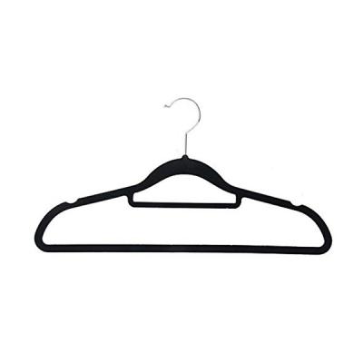 China CLASSIC 50 Pack Non Slip Space Saving Velvet Suit Hangers Plastic Velvet Tie Hanger for sale