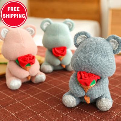 China Plush Sofe Stuffed Toy 8 Inch Rose Teddy Bear Plush Stuffed Animal Toy Stuffed Toy For Valentine's Day Gift for sale