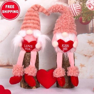 China 2022 Portable Valentine's Day Gnomes Decoration Gift Rudolph Sitting Window Decoration Long-legged Couple Dating Doll Dwarf Faceless Toy for sale