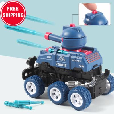 China Tiktok Collision Deformation Safe Hot Launch An Inertia Tank Car Six-Wheel Off Road Vehicle Toys Children Car for sale