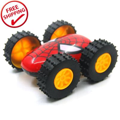 China Ride On Toy Small Two Way Inertia Spider Man Care Double Side Pourer Friction Toys Drop Resistant 360 Degree Kids Toys Cars for sale