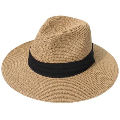 China Panama COMMON Straw Hat Summer Amazon Men's and Women's Umbrella Beach Umbrella British Top Foldable Sunscreen Hat for sale